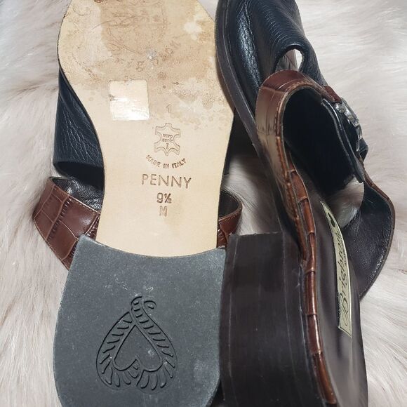 Brighton Black and brown croc sandals - Picture 5 of 5